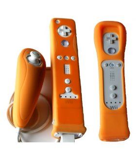 Wii MotionPlus 2 Tone Silicone Glove Jacket Package Orange Video Games