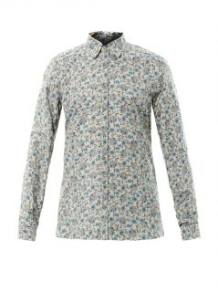 Floral print cotton silk shirt  Gucci