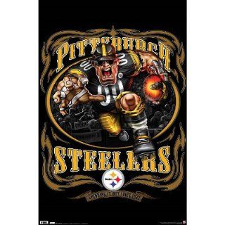 (22x34) Pittsburgh Steelers (Mascot, Grinding It Out Since 1933) Sports Poster Print   Sports Fan Prints And Posters