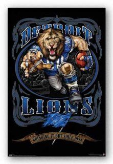 (22x34) Detroit Lions (Mascot, Grinding It Out Since 1934) Sports Poster Print  