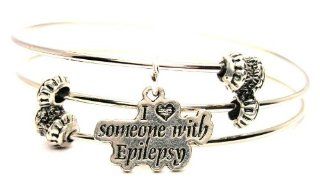 I Love Someone with Epilepsy Expandable Triple Wire Adjustable Bracelet Made in the USA ChubbyChicoCharms Jewelry