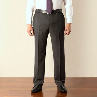Centaur Big & Tall Charcoal flannel look plain front regular fit suit trouser