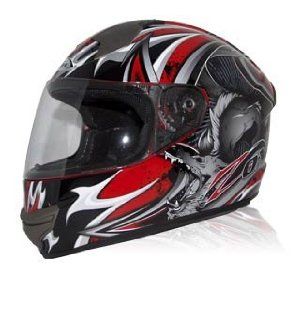 Zox Thunder R2 Sayonara Graphic Full Face Motorcycle Helmet (Red/Black, Large) Automotive