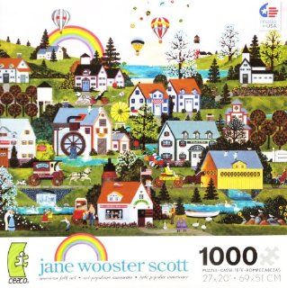 Jane Wooster Scott american folk art Somewhere Over the Rainbow 1000 Piece Puzzle MADE IN USA PUZZLE Toys & Games
