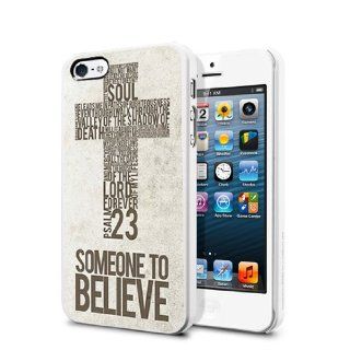 Psalm 23 Someone to Believe   iPhone 5 White Case Cell Phones & Accessories
