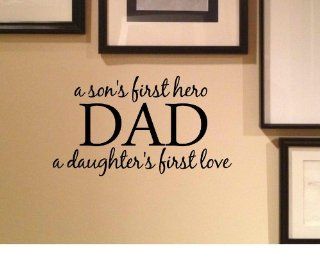 a son's first hero DAD a daughter's first love Vinyl wall art Inspirational quotes and saying home decor decal sticker   Daddy Photo Frame