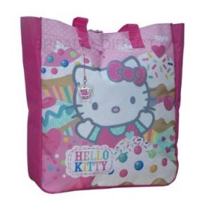 HELLO KITTY CUP CAKE GIRLS LARGE TOTE SHOPPER TRAVEL HAND LUGGAGE BAG PINK NEW Clothing