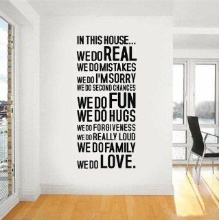 23.6" X 44.85" In This House, We Are Real We Make Mistakes We Say I'm Sorry We Give Second Chances We Have Fun We Give HugsRemovable Wall Decal Sticker Diy Art Decor Mural Vinyl Home Room House Rules   Removable Wall Paper House Rules