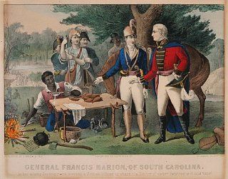 1968 Currier & Ives 'General Francis Marion The Swamp Fox' Americana Vintage Print Wall Art  