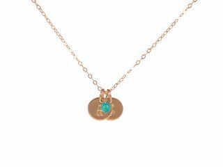 Tiny Gold Two Initial Necklace Choose Gemstone   14k Gold Filled Dainty Discs, Personalized Custom Monogram Necklace Jewelry