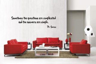 Newclew Dr Seuss sometimes the questions are complicated quote removable Vinyl Wall Decal Home Dcor Large   Wall Decor Stickers