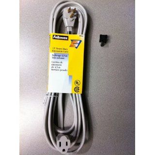 Fellowes 1 Outlet 3 Prong Heavy Duty Indoor Extension Cord, 15 Feet (99596) Electronics