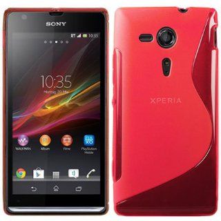 RT TRADING Sony Xperia SP M35h Grip S Line Curve Silikon Hlle Case TPU Cover Etui Tasche in Rot Elektronik