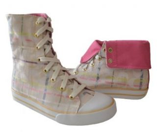 Coach Women's Bonney Poppy Tattersall Multi Color High Top/Fold Fashion Sneak Fashion Sneakers Shoes