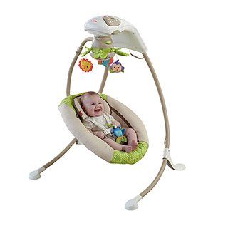 Fisher Price Deluxe Cradle 'n Swing, Rainforest Friends  Stationary Baby Swings  Baby