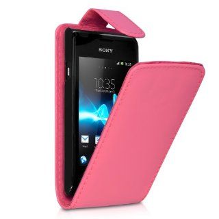 Sony Xperia E Tasche Hei Rosa PU Leder Flip Hlle Elektronik