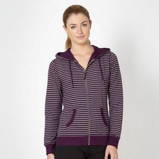 XPG by Jenni Falconer Purple striped zip through hoodie