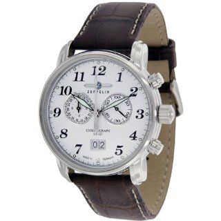 Zeppelin Herren Armbanduhr XL LZ127 Graf Chronograph Quarz Leder 76861 Uhren