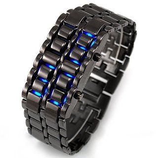 LAVA Watch Uhr Edelstahl LED Armbanduhr Herren Unisex Schwarz Armband Uhren