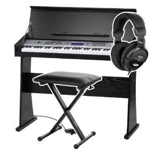 Funkey DP 61 II Digitalpiano mit Stnder, Kopfhrer und Sitzbank (61 Keyboard Tasten, 128 verschiedene Sounds, 128 Rhythmen, 12 Demo Songs, Begleitautomatik, Record Funktion) Musikinstrumente