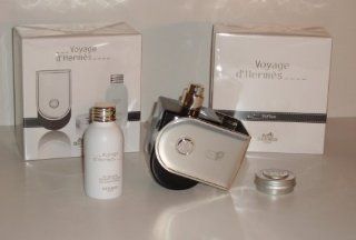 Hermes Voyage d'Hermes Geschenkset 100 ml Eau de Parfum Spray + 30 ml Duschgel + 10 ml Balm face and Body Drogerie & Körperpflege