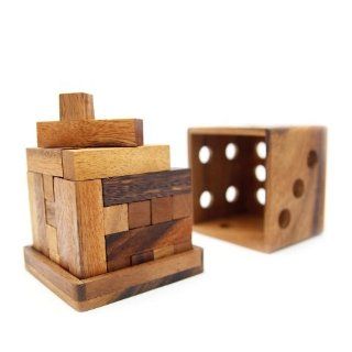 3D Wrfel aus Y's Holz Puzzle Knobel IQ Spiel Spielzeug