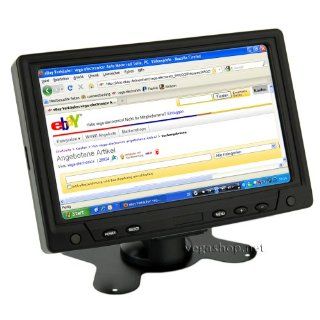 Touchscreen 7" LCD Monitor mit VGA AV Einbaurahmen KFZ Computer & Zubehr