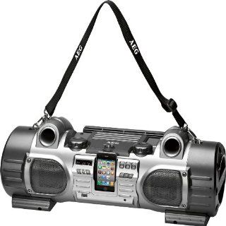 AEG SRP 4343 iP Stereo Radio Player fr Apple iPod/iPhone Dockingstation (AUX Eingang) schwarz anthrazit Audio & HiFi