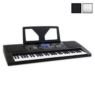 Schubert MIDI USB Keyboard 61 Tasten mit Pitchwheel + Notenhalter (128 Instrumente / Voices, 128 Begleitrhythmen, 4 Speicherbnke, Lernfunktion) schwarz Musikinstrumente