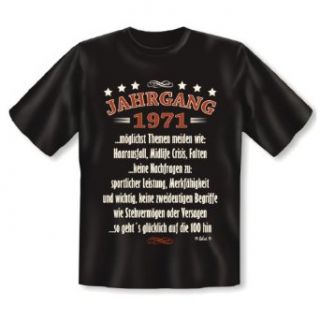 Jahrgang 1971  so gehts glcklich auf die 100 hin zum 43 Geburtstag 43 Jahre   Geburtsjahr 1971 T Shirt mit URKUNDE  ) Bekleidung