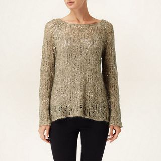 Phase Eight Gold pixie pointelle sequin jumper