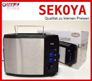 Edelstahl Toaster Doppelschlitz 2 Scheiben Toaster mit Brtchenaufsatz 1000 Watt Küche & Haushalt