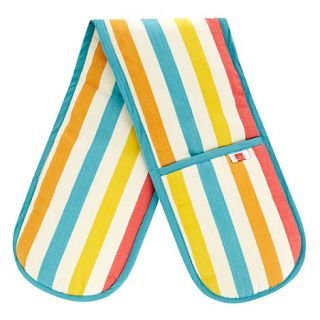 Ben de Lisi Home Turquoise candy striped double oven glove
