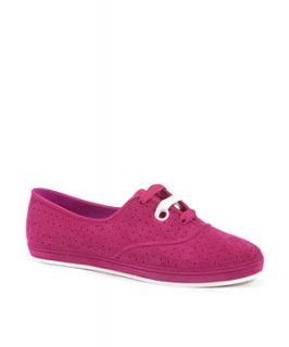 Mel By Melissa Fuchsia Flocked Lace Up Trainers