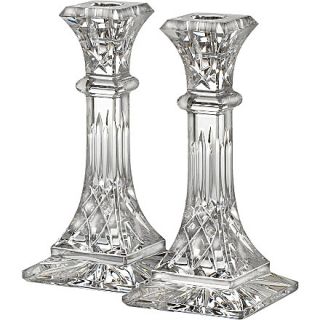 WATERFORD   Lismore pair of crystal candlesticks 20cm