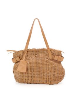 Opale Woven Leather Tote Bag, Neutral   Henry Beguelin