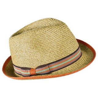 Merona Fedora Hat with Multicolored Bow Sash   Light Brown