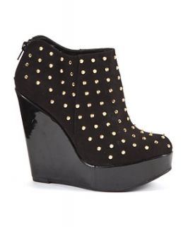 Black Studded Boot Wedges