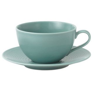 Royal Doulton Aqua Maze ripple breakfast cup and saucer