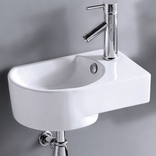 Elanti Wall Mounted Rounded Modern Compact Sink