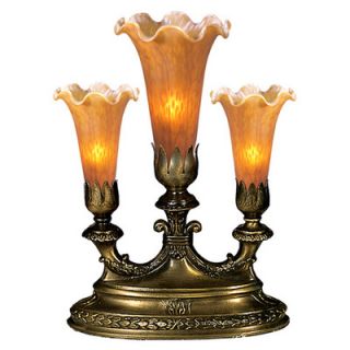 Meyda Tiffany Victorian Pond Lily 3 Light Mantelabra Accent Table Lamp