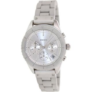 Dkny Womens NY8580 Grey Silicone Analog Quartz Watch with Silvertone
