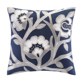Echo Design African Sun Cotton Square Floral Embroidered Throw Pillow