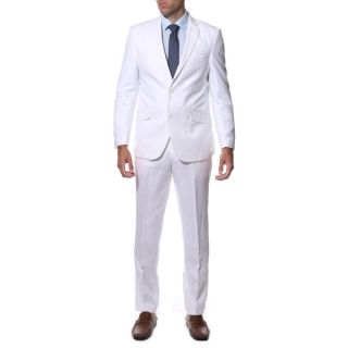 Angelino Litrico by Ferrecci Mens White Linen Blend Two piece Two