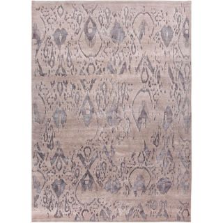 Handmade Tribal Pattern Gray Wool/ Rayon from Bamboo Silk Rug (9 x 12