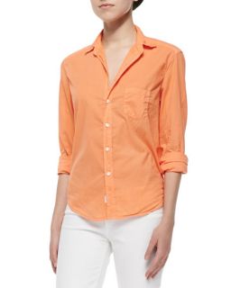 Frank & Eileen Eileen Long Sleeve Poplin Blouse, Orange