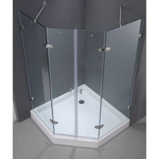 Vigo Neo Angle French Door Frameless Shower Enclosure with Base