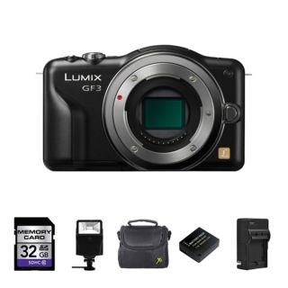 Panasonic DMC GF3 Black Digital Camera (Body Only) with 2 Batteries