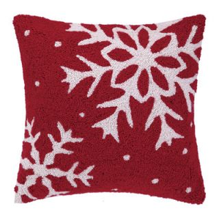Corner Snowflake Hook Wool Throw Pillow by Peking Handicraft