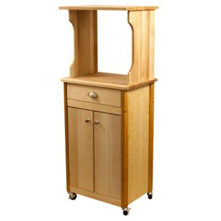 Catskill Craftsmen Microwave Cart with Butcher Block Top